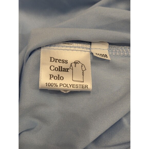NWOT Collars & Co Men’s XL English Spread Collar Polo Shirt –Sky Blue Solid Read - Picture 5 of 8